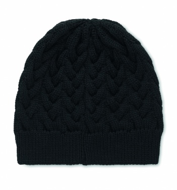 Logotrade promotional item picture of: Cable knit beanie in RPET